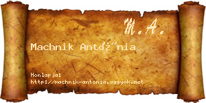 Machnik Antónia névjegykártya